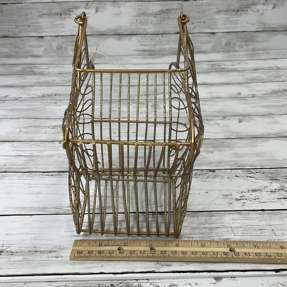 STAR HOLIDAY BASKET GOLD/GREEN GLITTER NWT - Picture 3 of 5